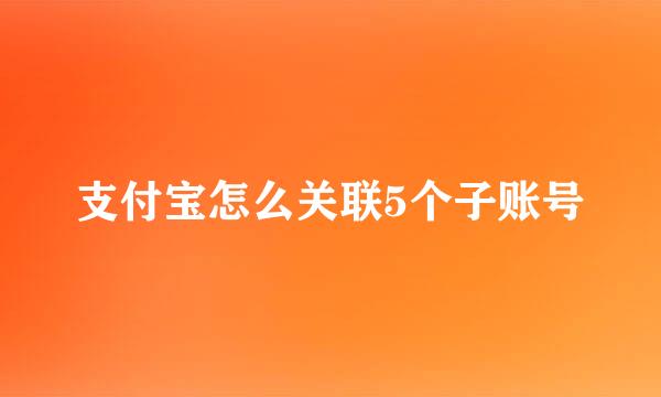 支付宝怎么关联5个子账号