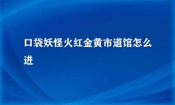 口袋妖怪火红金黄市道馆怎么进