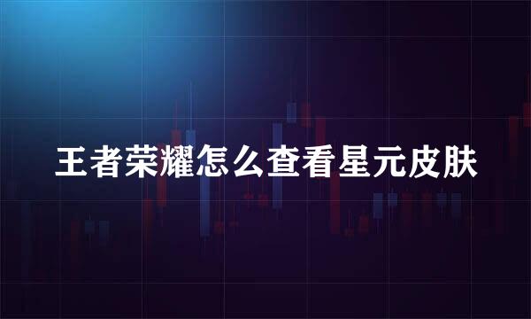 王者荣耀怎么查看星元皮肤
