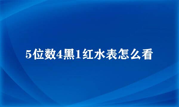 5位数4黑1红水表怎么看