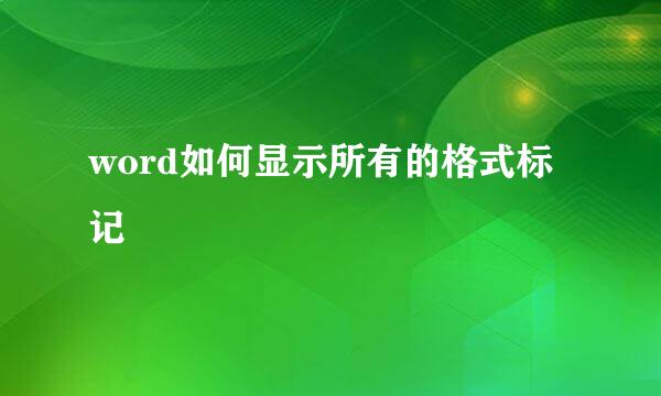 word如何显示所有的格式标记