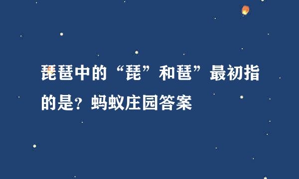 琵琶中的“琵”和琶”最初指的是？蚂蚁庄园答案
