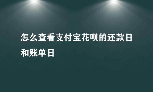 怎么查看支付宝花呗的还款日和账单日
