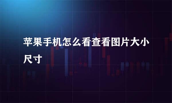 苹果手机怎么看查看图片大小尺寸