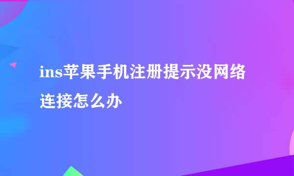 ins苹果手机注册提示没网络连接怎么办