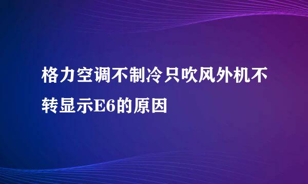 格力空调不制冷只吹风外机不转显示E6的原因