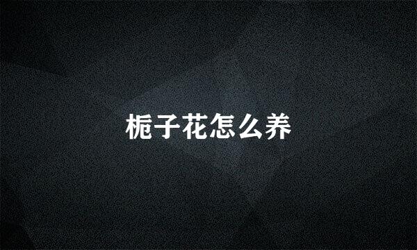 栀子花怎么养