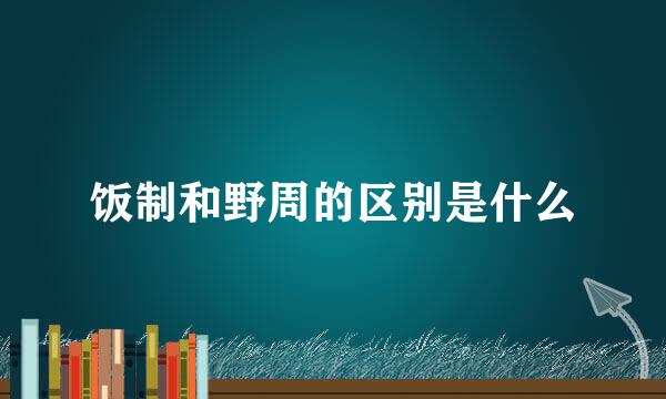 饭制和野周的区别是什么