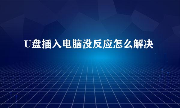 U盘插入电脑没反应怎么解决