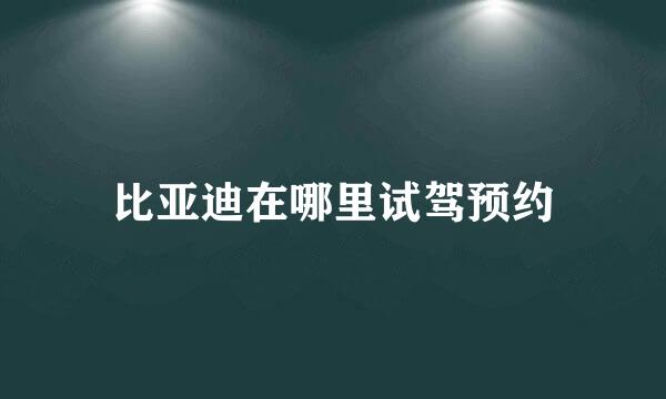 比亚迪在哪里试驾预约