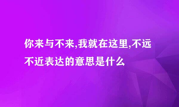 你来与不来,我就在这里,不远不近表达的意思是什么