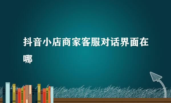 抖音小店商家客服对话界面在哪
