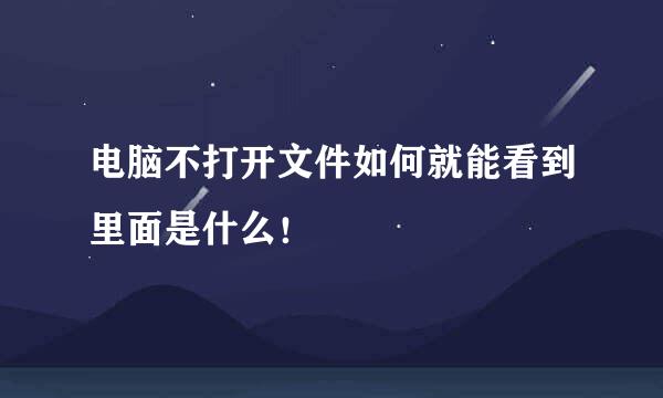 电脑不打开文件如何就能看到里面是什么！