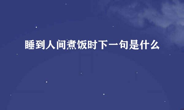 睡到人间煮饭时下一句是什么
