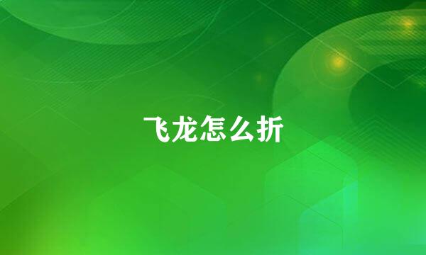 飞龙怎么折