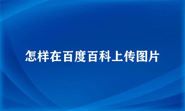 怎样在百度百科上传图片