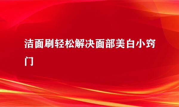 洁面刷轻松解决面部美白小窍门
