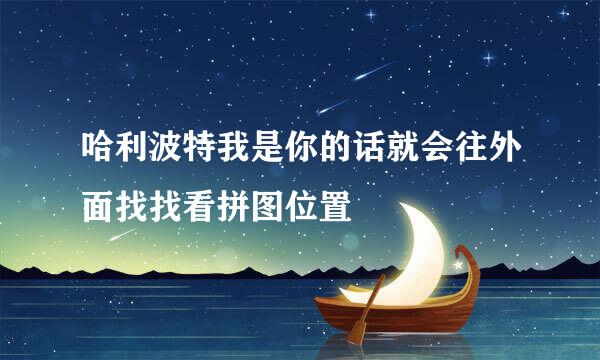哈利波特我是你的话就会往外面找找看拼图位置