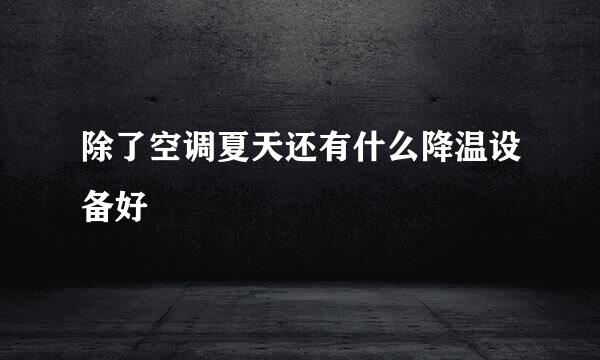 除了空调夏天还有什么降温设备好