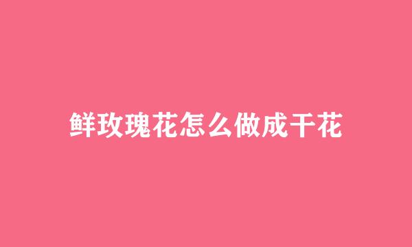 鲜玫瑰花怎么做成干花