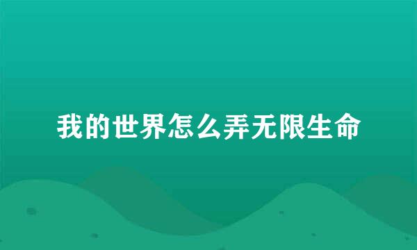 我的世界怎么弄无限生命