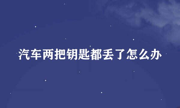 汽车两把钥匙都丢了怎么办
