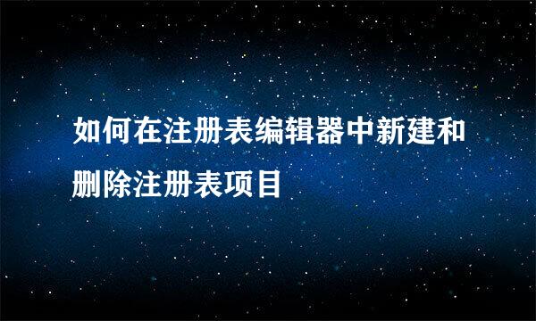 如何在注册表编辑器中新建和删除注册表项目