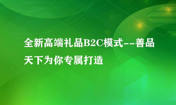 全新高端礼品B2C模式--善品天下为你专属打造
