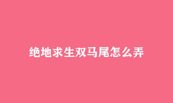 绝地求生双马尾怎么弄
