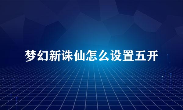 梦幻新诛仙怎么设置五开