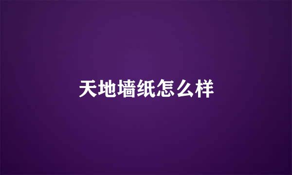 天地墙纸怎么样