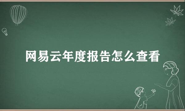 网易云年度报告怎么查看