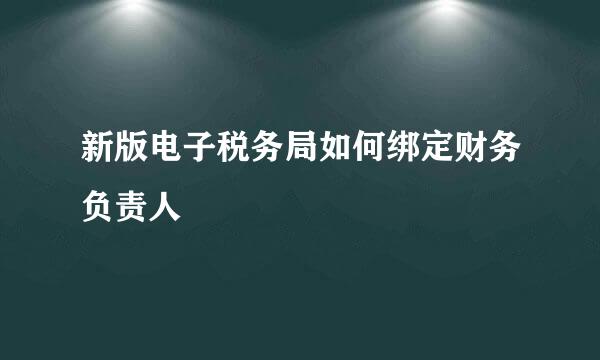 新版电子税务局如何绑定财务负责人
