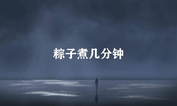 粽子煮几分钟