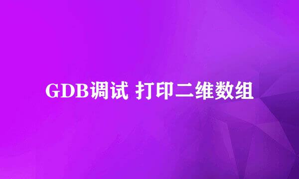 GDB调试 打印二维数组