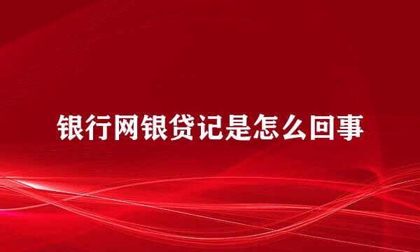 银行网银贷记是怎么回事