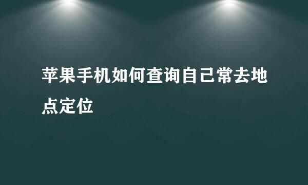 苹果手机如何查询自己常去地点定位