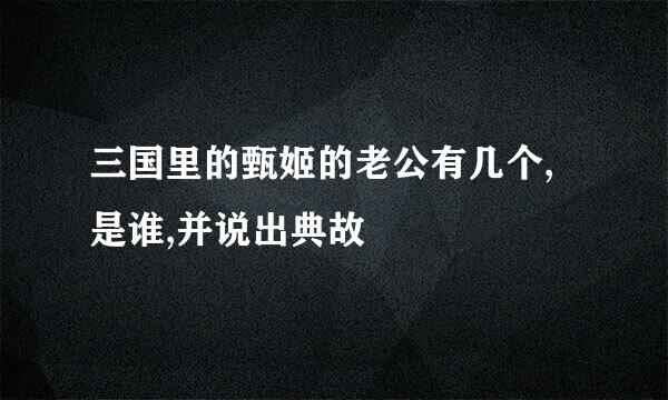 三国里的甄姬的老公有几个,是谁,并说出典故