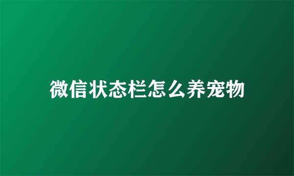 微信状态栏怎么养宠物