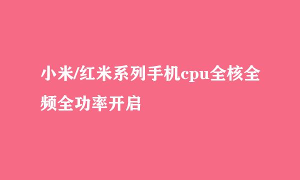 小米/红米系列手机cpu全核全频全功率开启