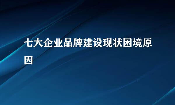 七大企业品牌建设现状困境原因