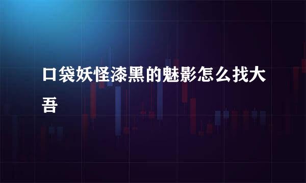 口袋妖怪漆黑的魅影怎么找大吾