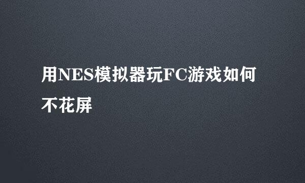 用NES模拟器玩FC游戏如何不花屏