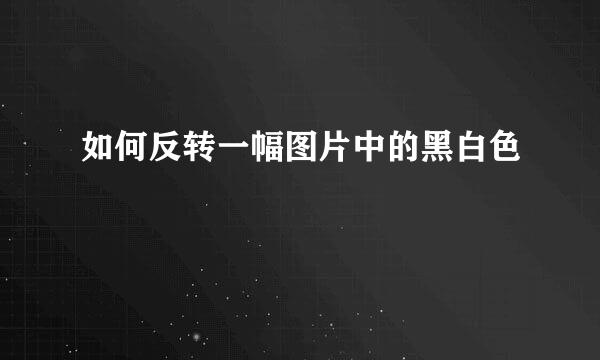 如何反转一幅图片中的黑白色