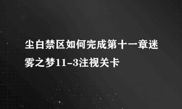 尘白禁区如何完成第十一章迷雾之梦11-3注视关卡