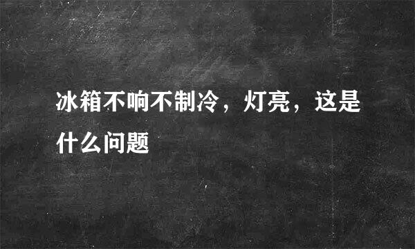 冰箱不响不制冷，灯亮，这是什么问题