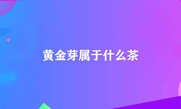 黄金芽属于什么茶