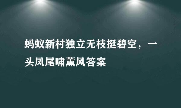 蚂蚁新村独立无枝挺碧空，一头凤尾啸薰风答案