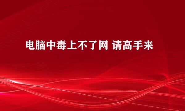 电脑中毒上不了网 请高手来