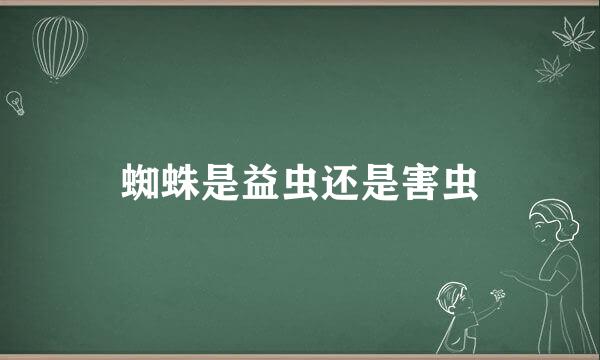 蜘蛛是益虫还是害虫